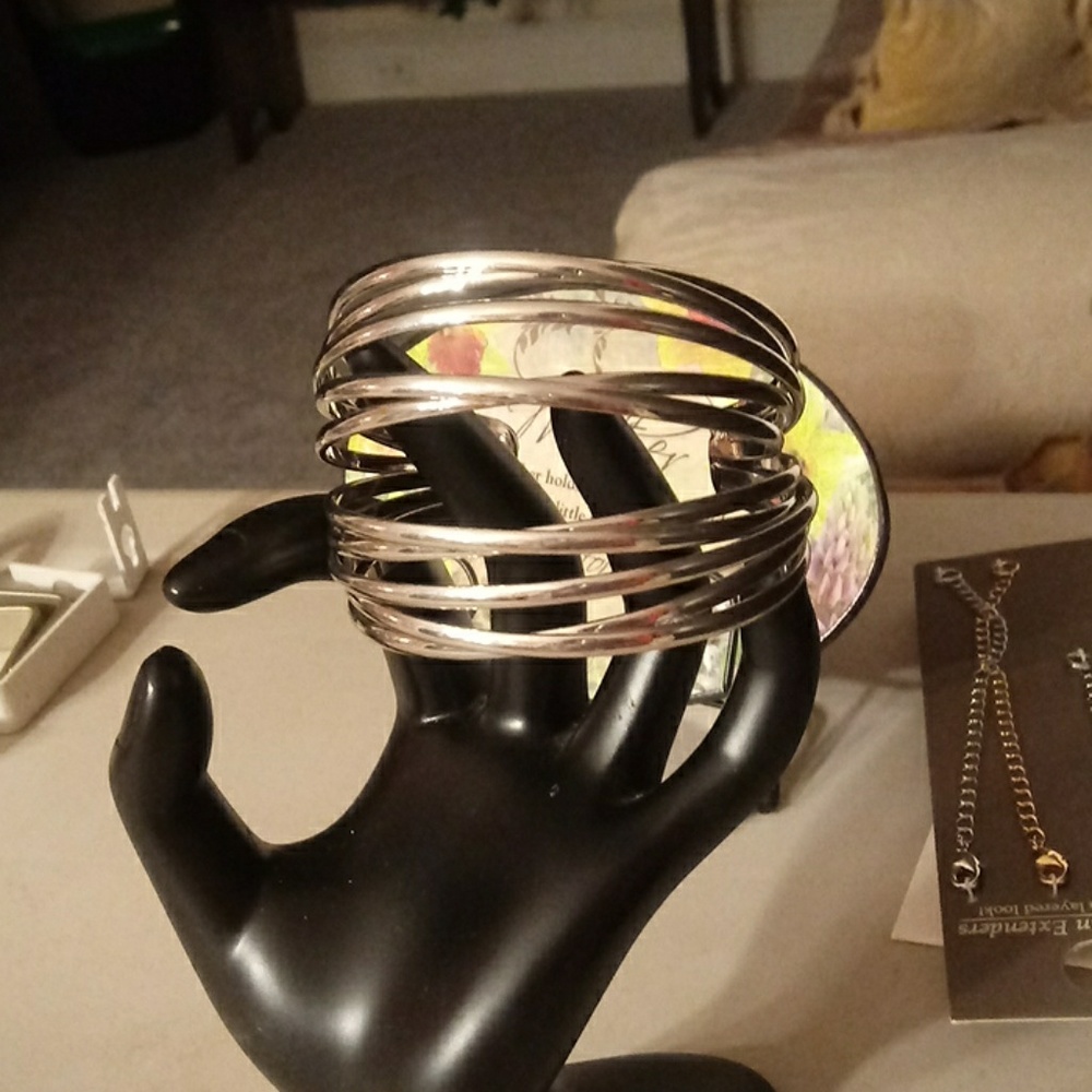 Jc penny silver tone bracelet cuff